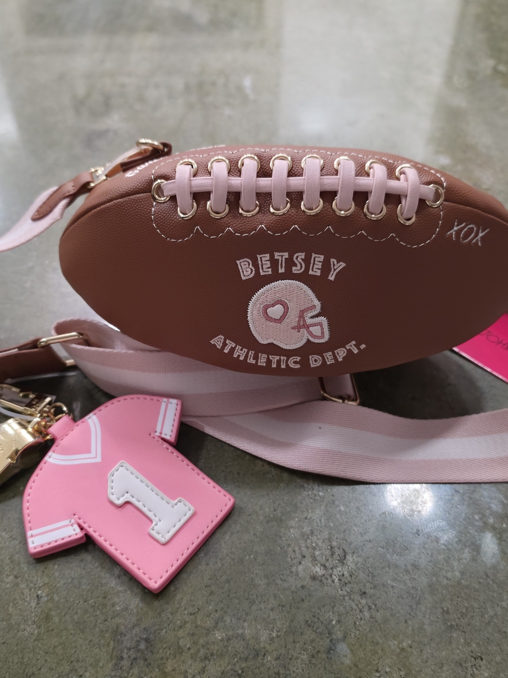 Betsey Johnson Football Crossbody Bag.